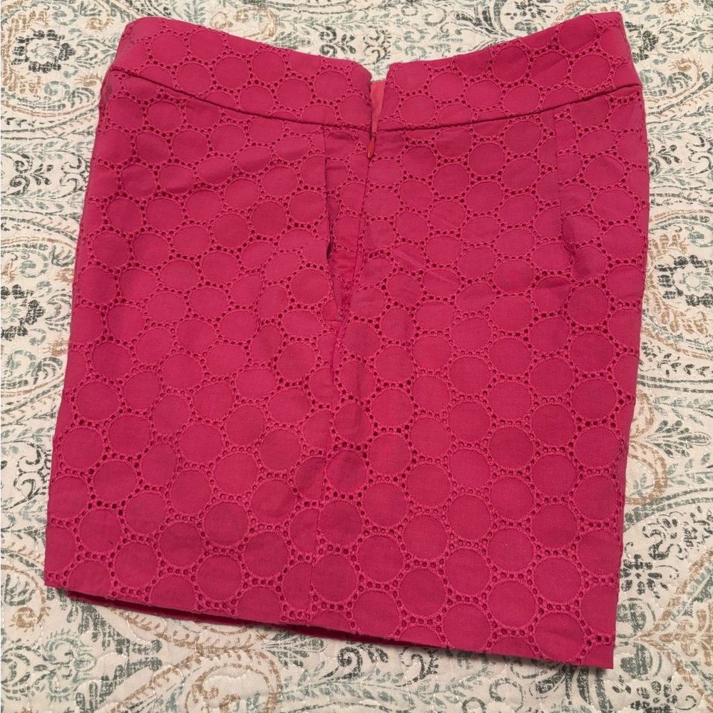 J Crew size 0 hot pink / fuchsia eyelet shorts